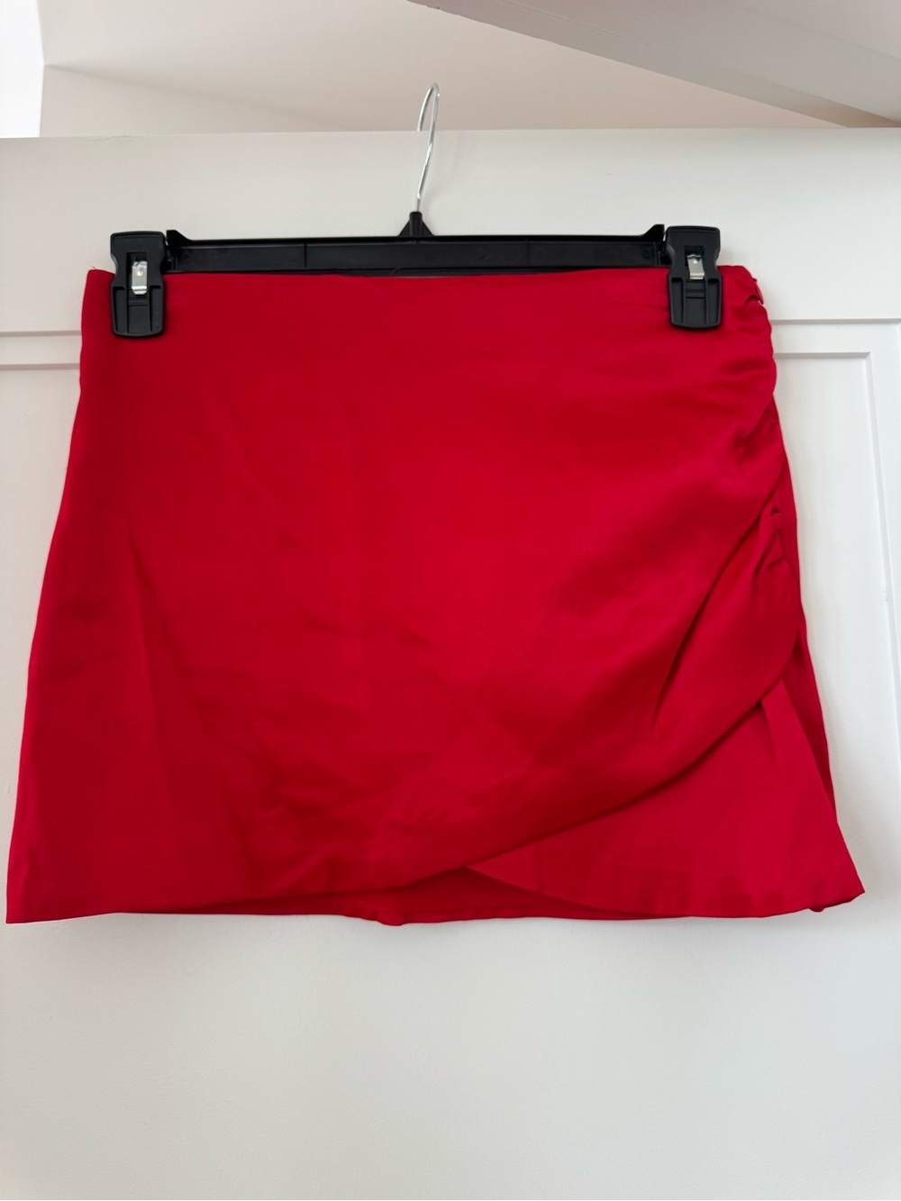 ZARA Red Hot Wrap Mini Skirt with detailing